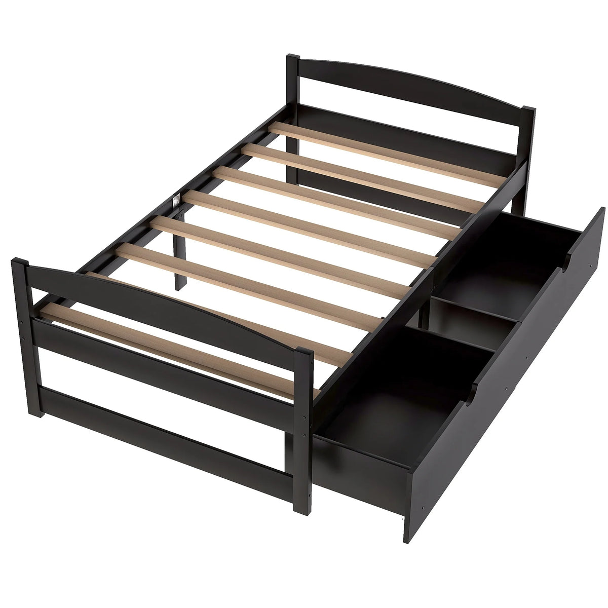 Twin Size Pine Wood Platform Bed with 2 Drawers A28792