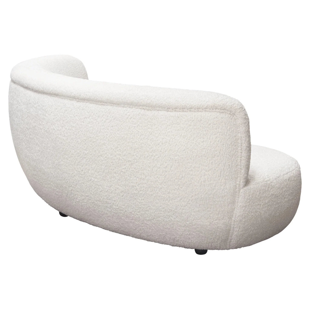 White Faux Sheepskin Curved Sofa V6064