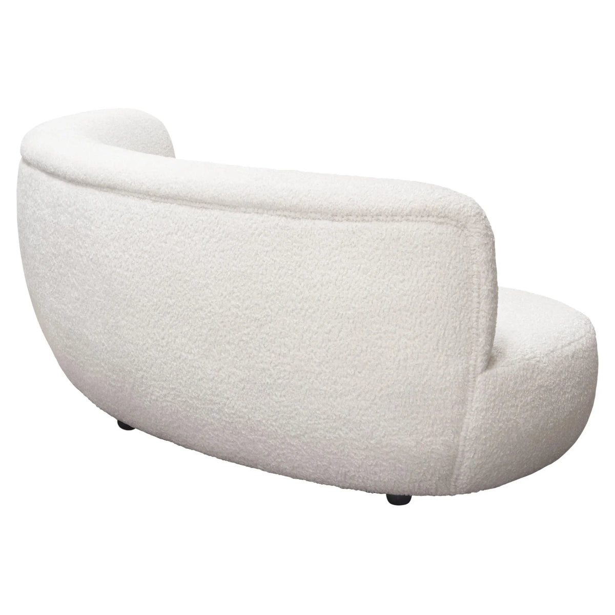 White Faux Sheepskin Curved Sofa V6064