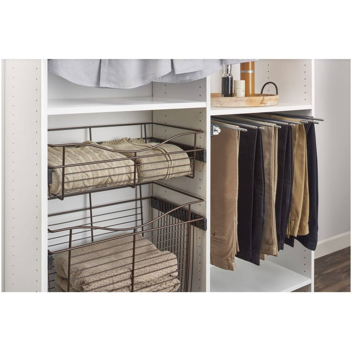 Satin Nickel Closet Pull-Out Basket I261531