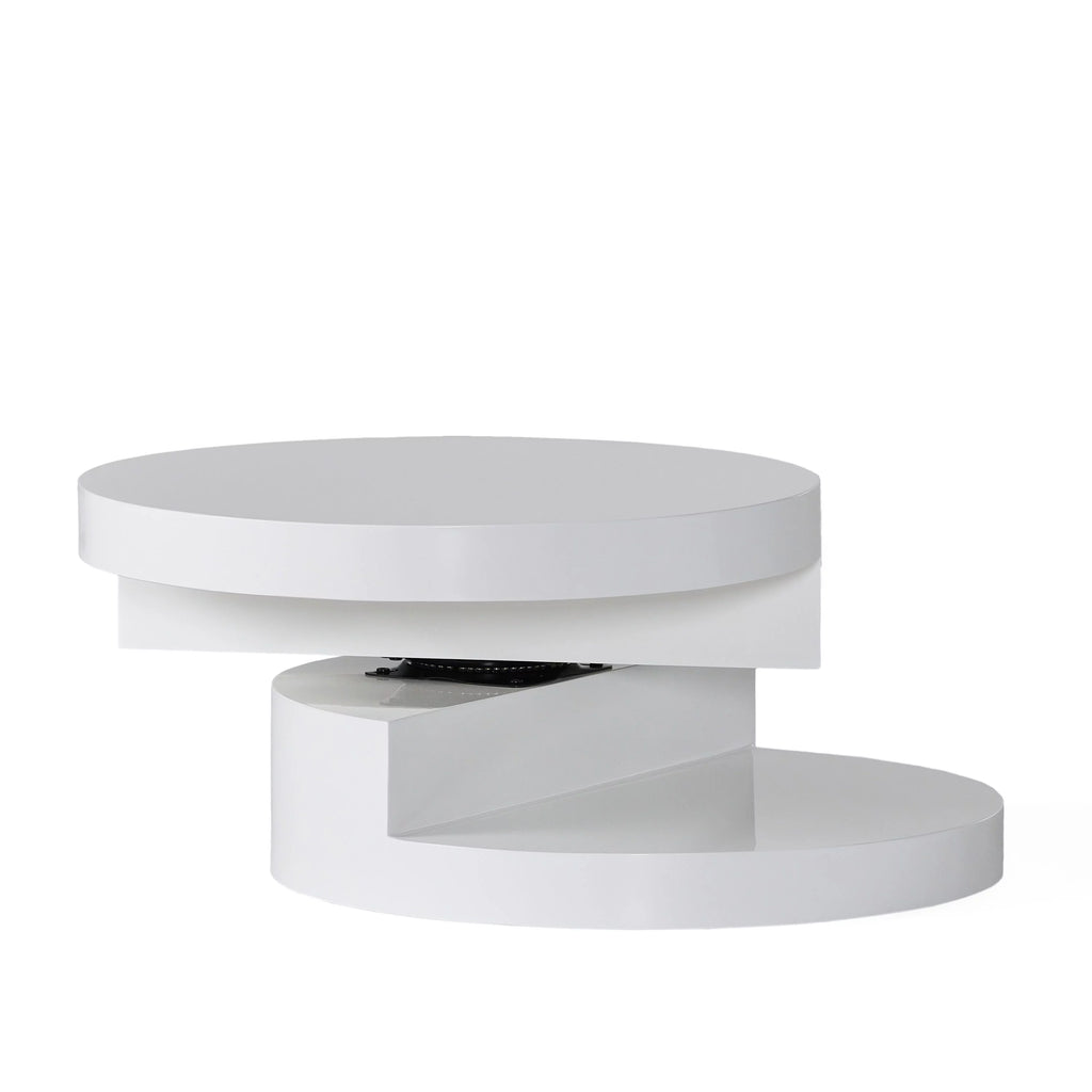 Glossy White Rotatable Coffee Table X244
