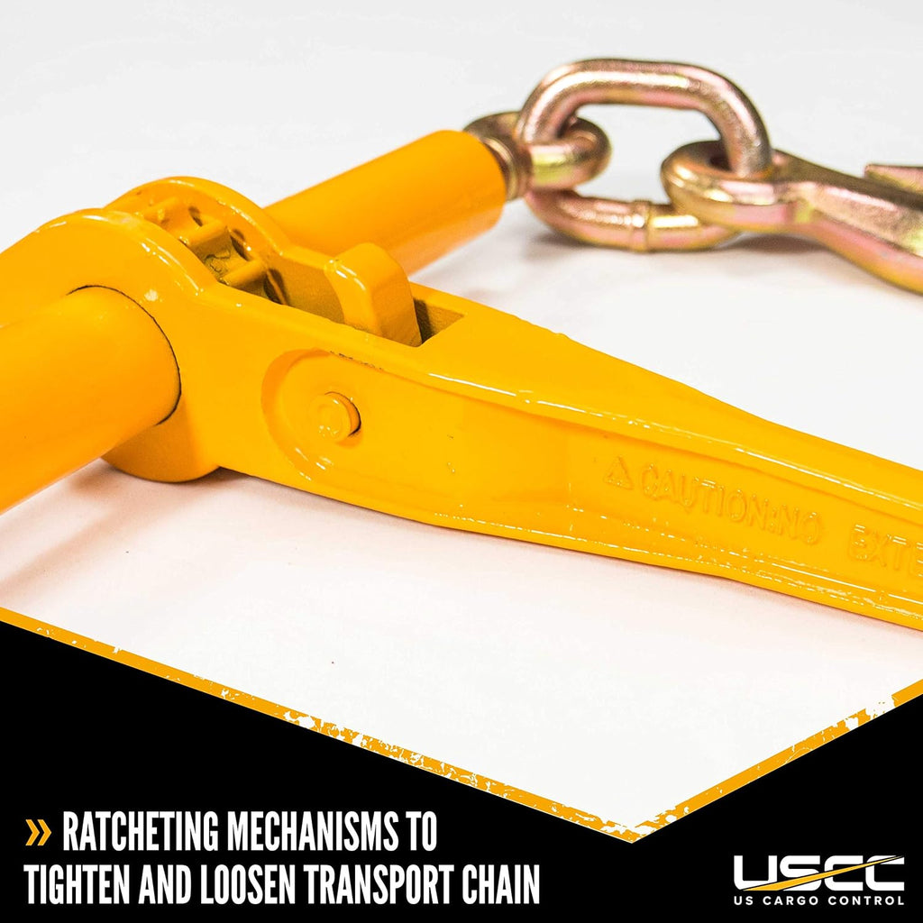Ratchet Load Binder 3/8 Inch x 1/2 Inch 12,000 Pound Working Load Limit 2 Pack L5072