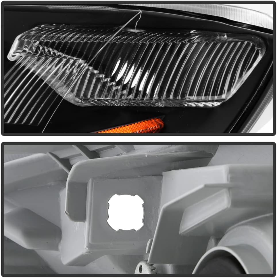 Black 2003 2005 Toyota 4Runner Headlights Headlamps Driver Passenger Side Q37524
