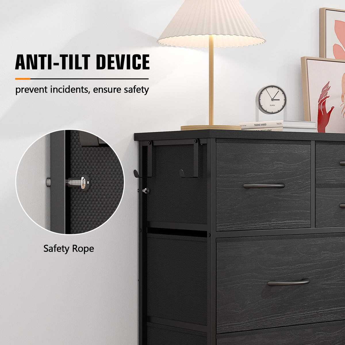 Brown 10 Drawer Fabric Dresser I914107
