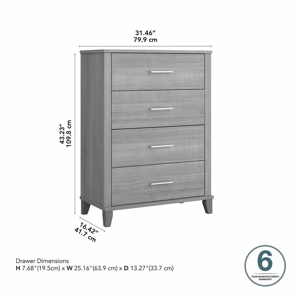 Platinum Gray Engineered Wood Chest of Drawers M44574