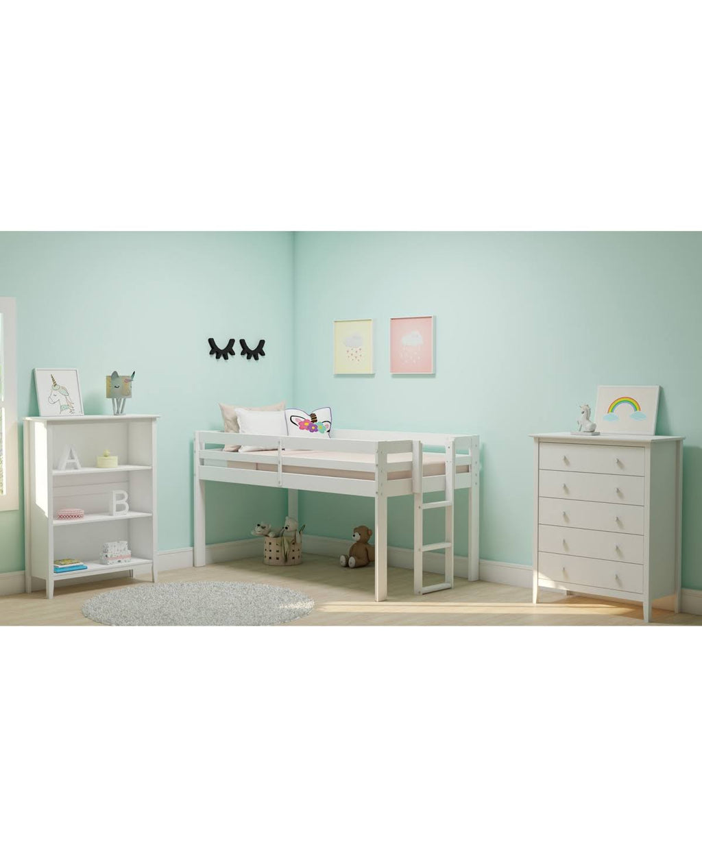 White Tall Bookcase W493
