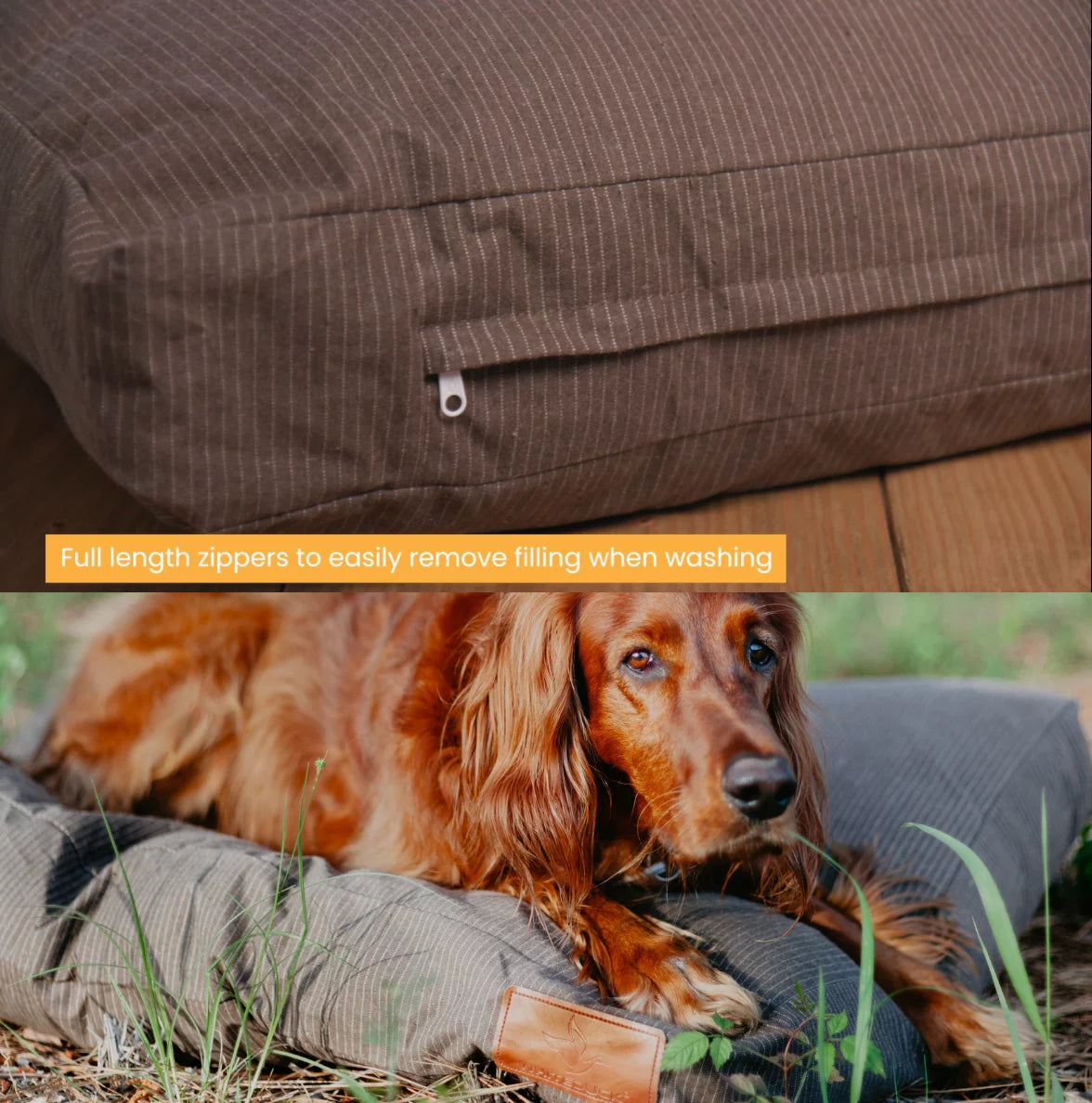 Canvas Dog Bed, Water-Repellent, Removable Washable Cover, Extra Large, Brown C728