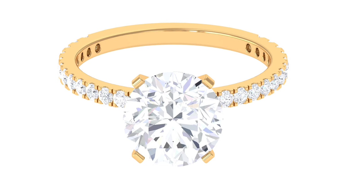 14K Yellow Gold Moissanite Solitaire Engagement Ring O317327