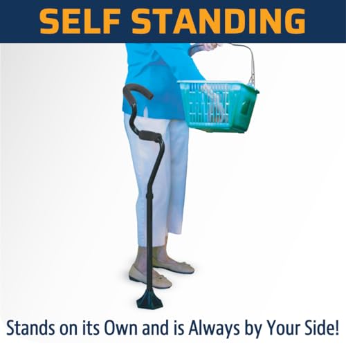 Self Standing Lightweight Adjustable Walking Cane with Ergonomic Forearm Grip D861