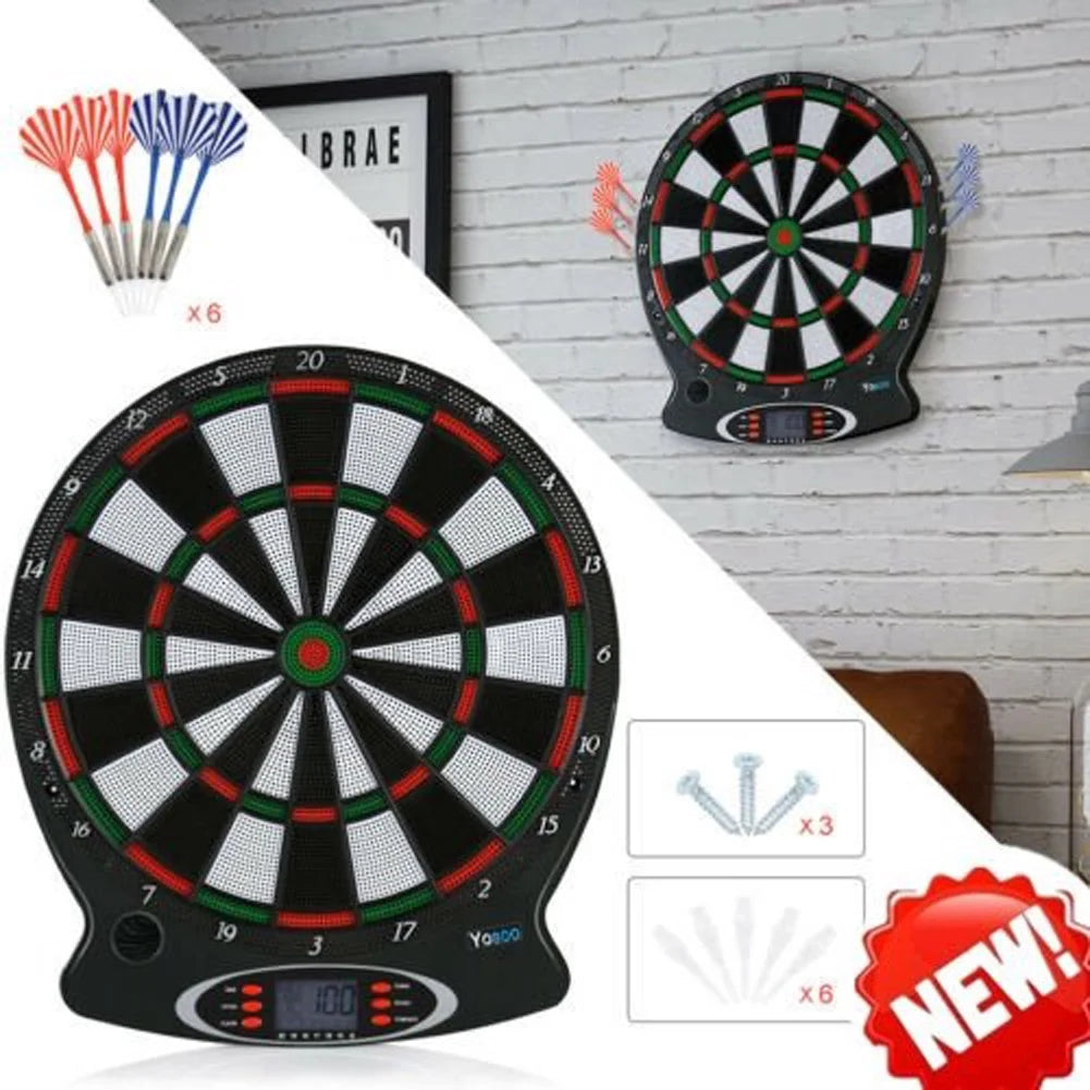 Electronic Hanging Dartboard with 6pcs Darts N74468