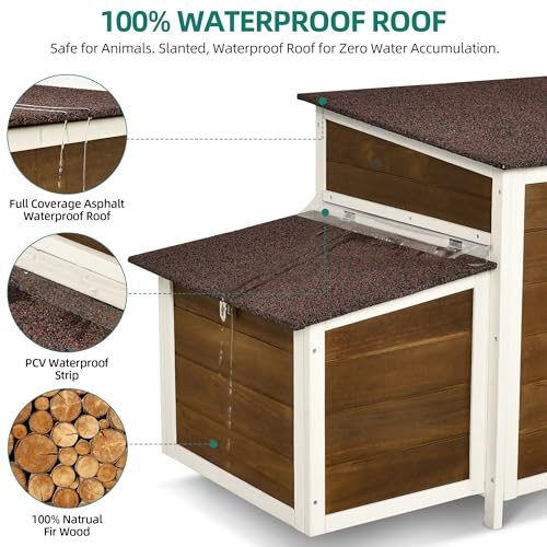 11.5ft² Wooden Chicken Coop with 2 Nesting Boxes F759511