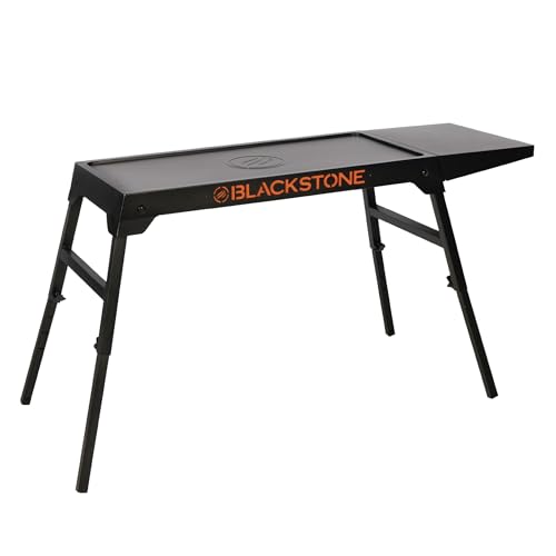 Collapsible Tabletop Griddle Stand with Adjustable Legs and Side Shelf B402286