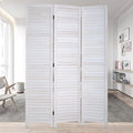 White 3 Panel Wood Room Divider J9397