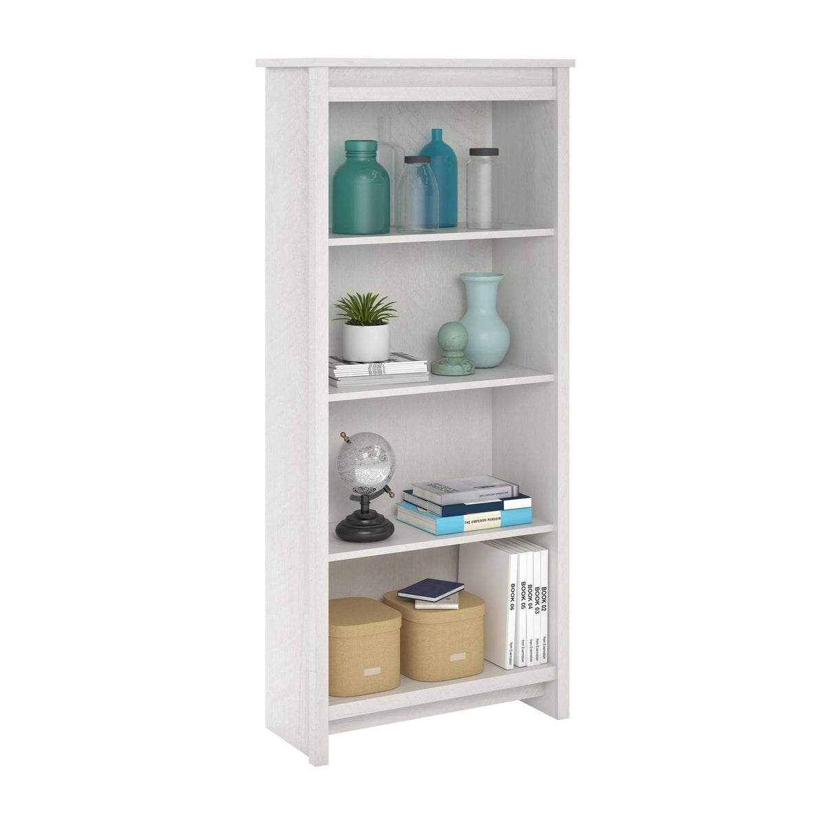 Gray Oak 4 Shelf Bookcase V807