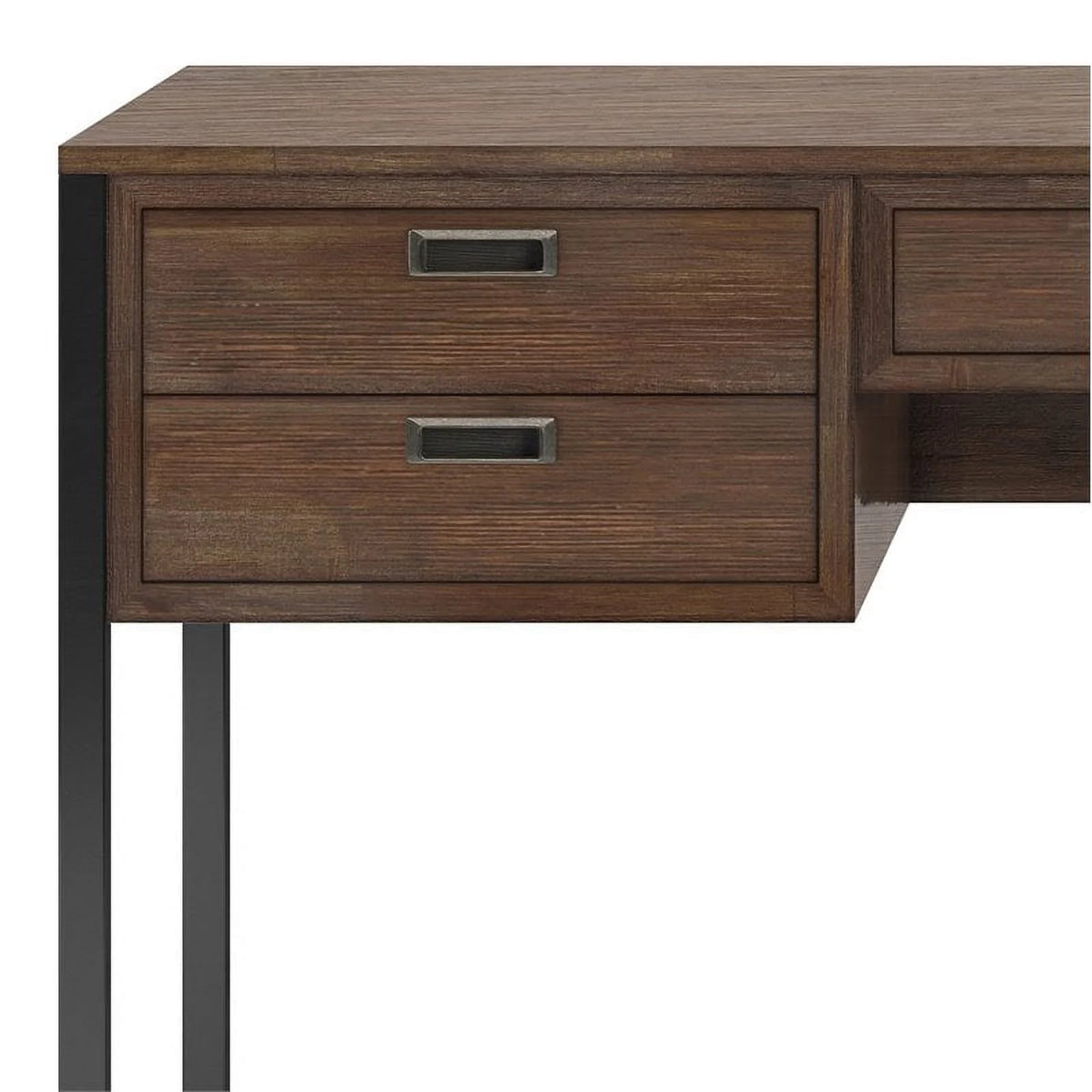 60"W Solid Wood Desk in Rustic Natural Aged Brown G26051