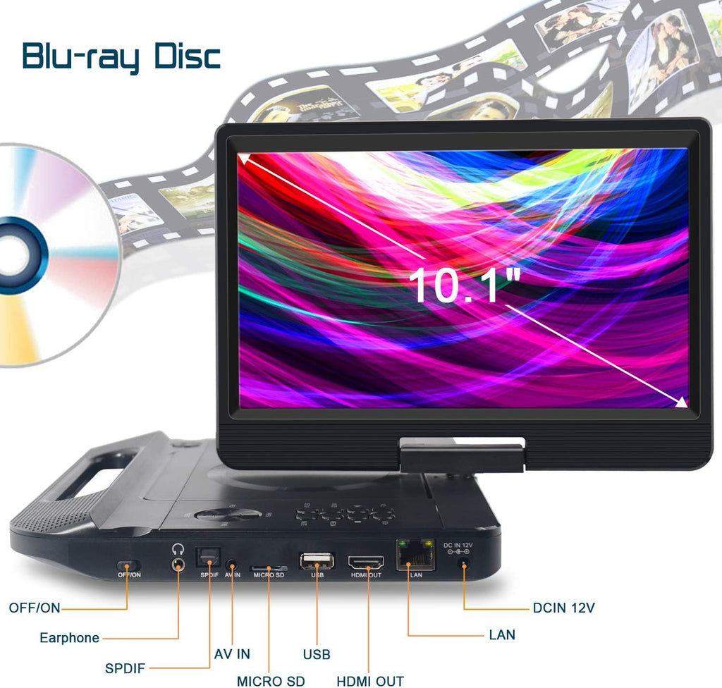 Portable Blu-Ray Player with 10.5 HD Swivel Screen N6548