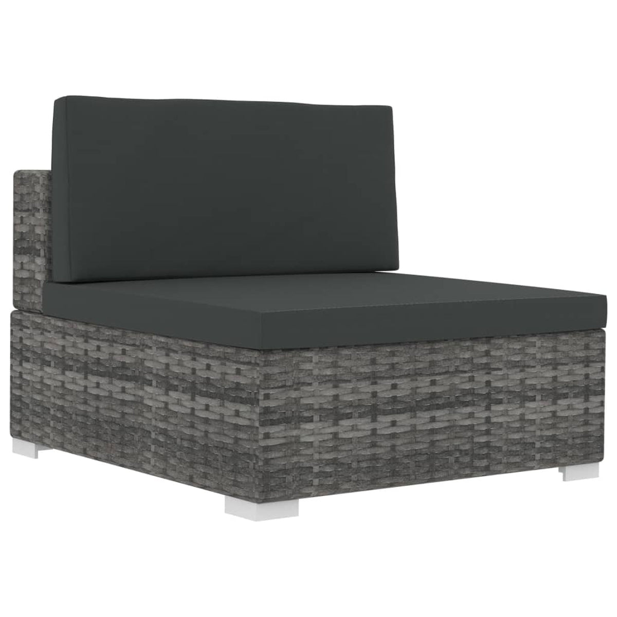 4 Piece Poly Rattan Patio Sofa Set with Cushions Gray W64463