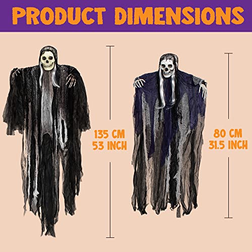 3 Pack Hanging Halloween Skeleton Ghosts Decorations T722640