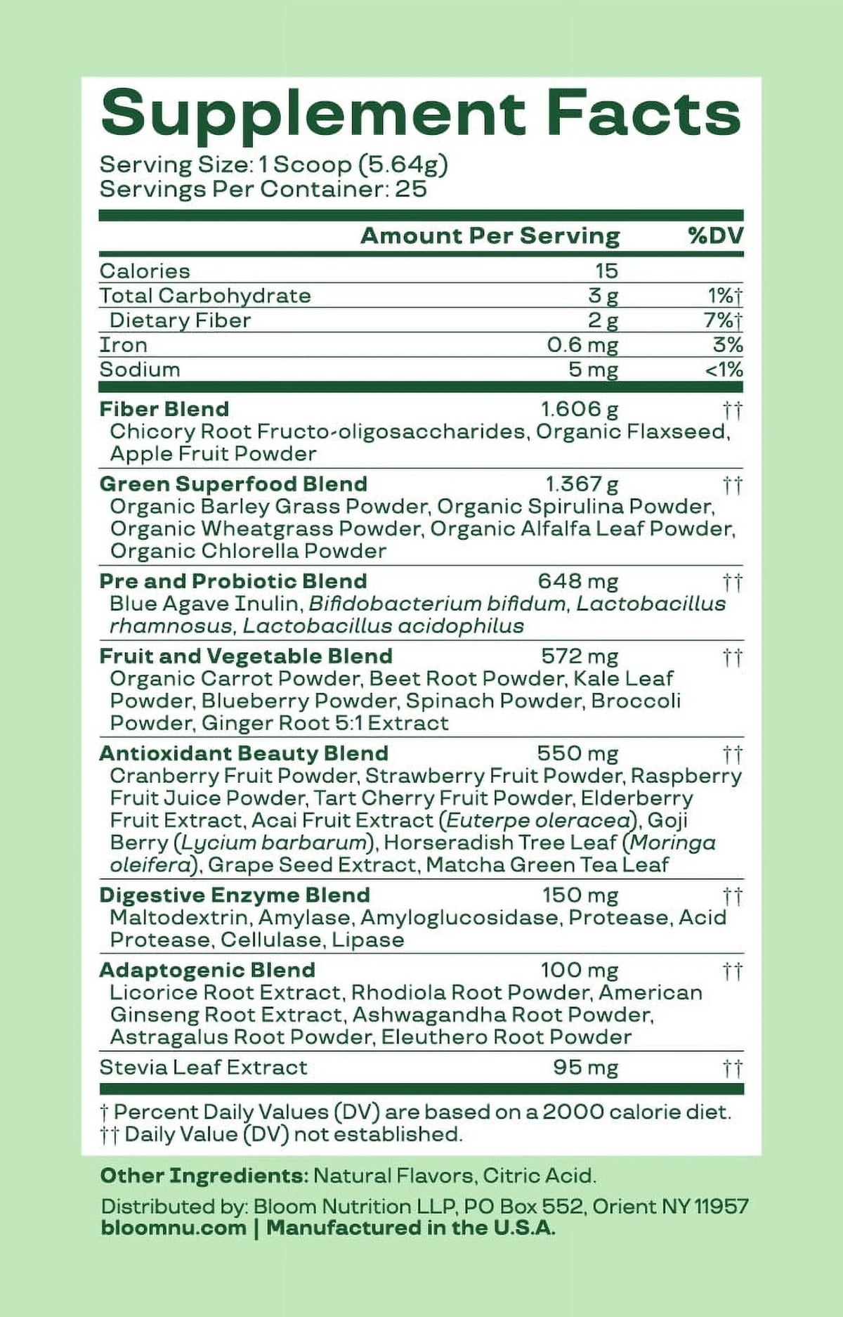 Greens & Superfoods Powder Mango 25 Servings Q235