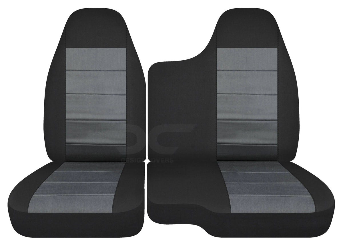 Black and Charcoal Velour Truck Seat Covers T23645