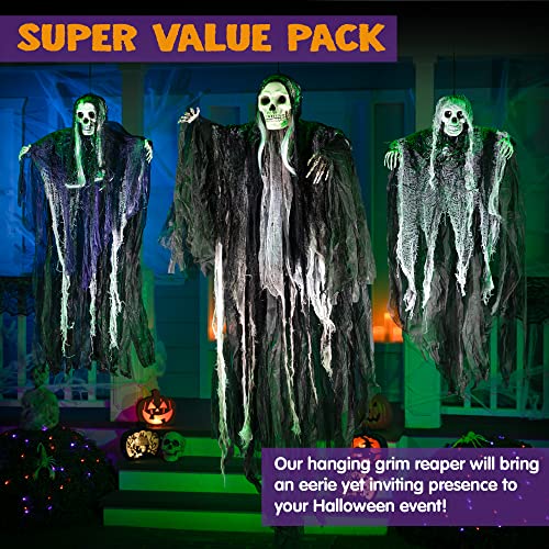 3 Pack Hanging Halloween Skeleton Ghosts Decorations T722640