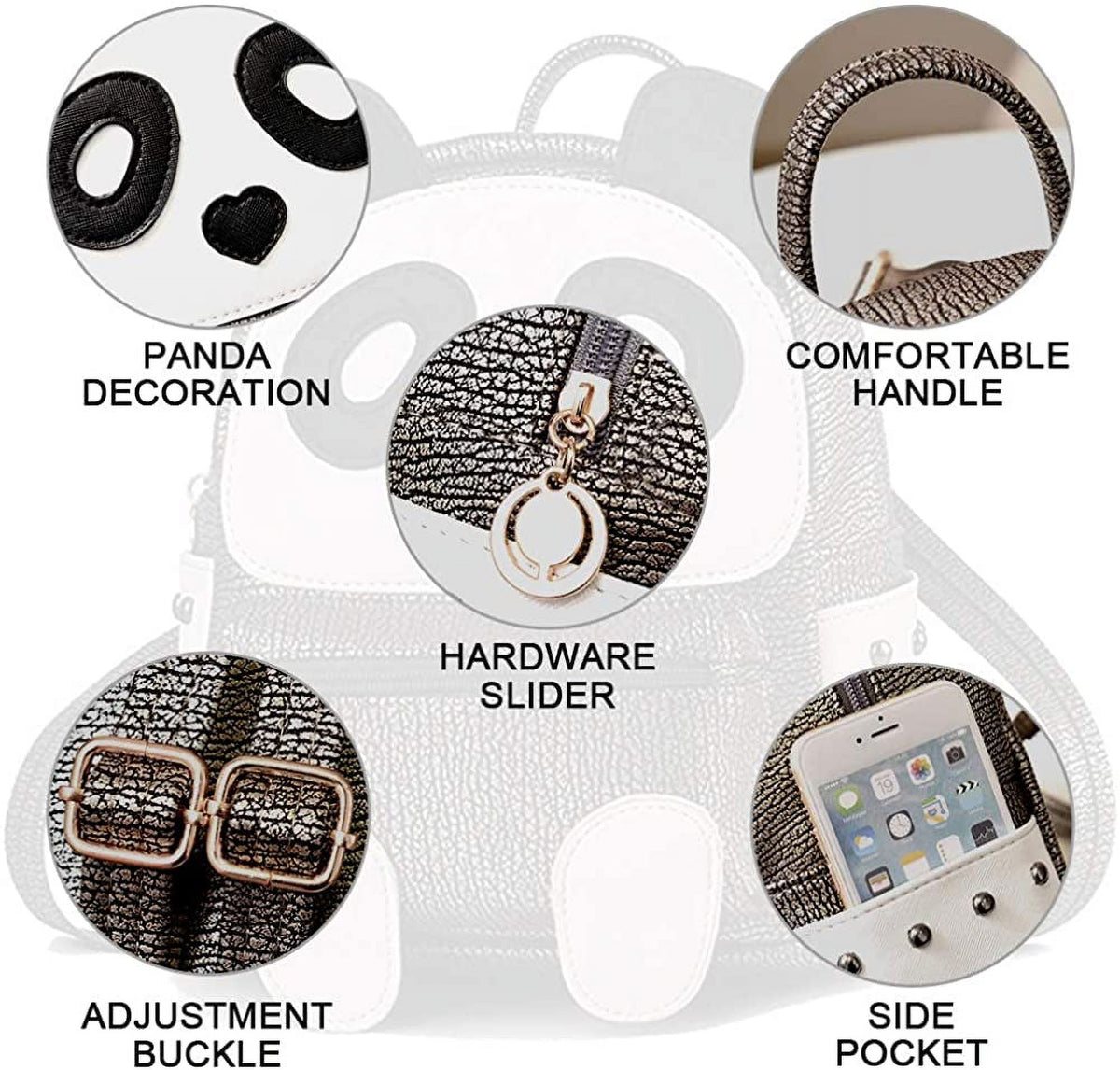 Waterproof Leather Panda Backpack K4036