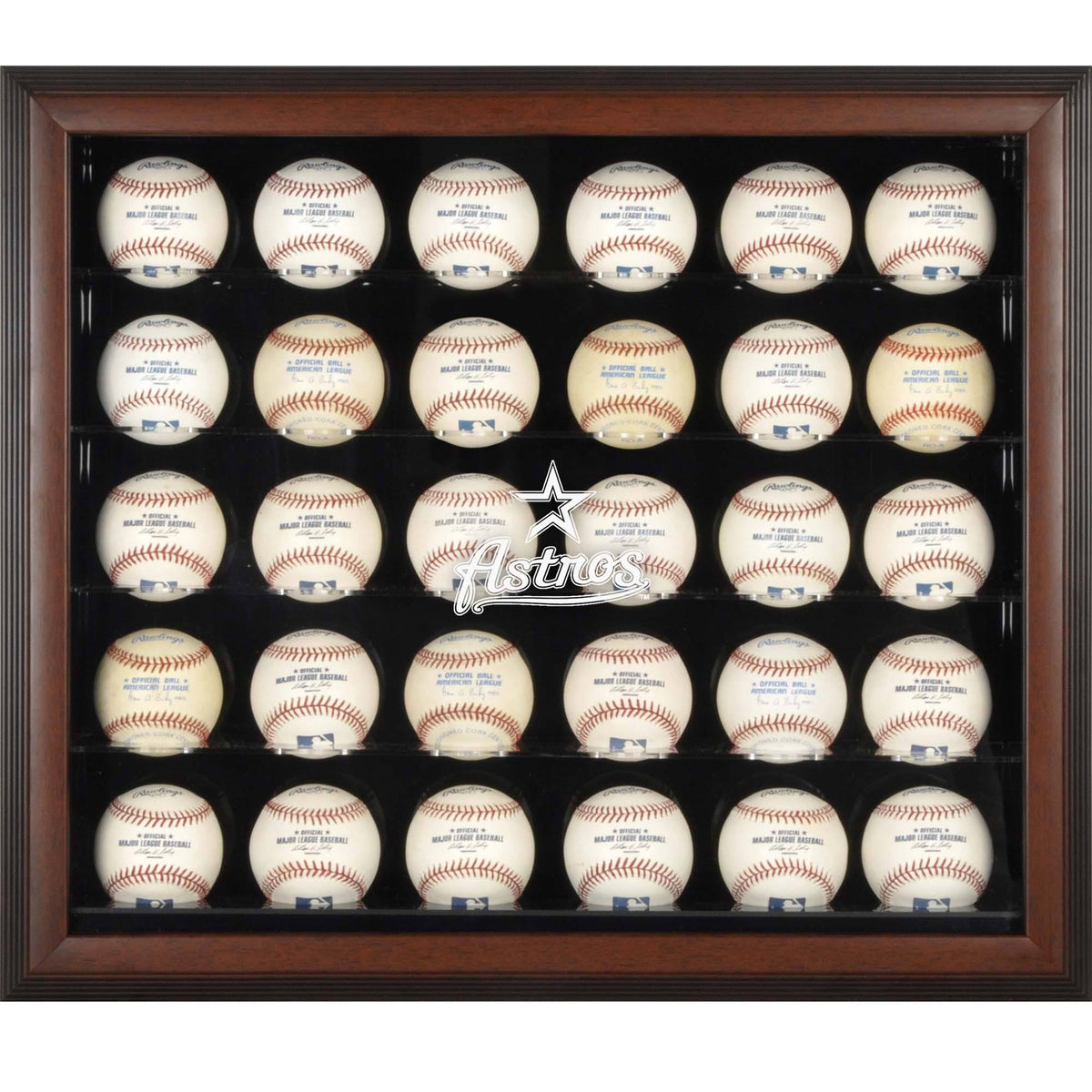 Brown Framed 30-Ball Display Case L117593