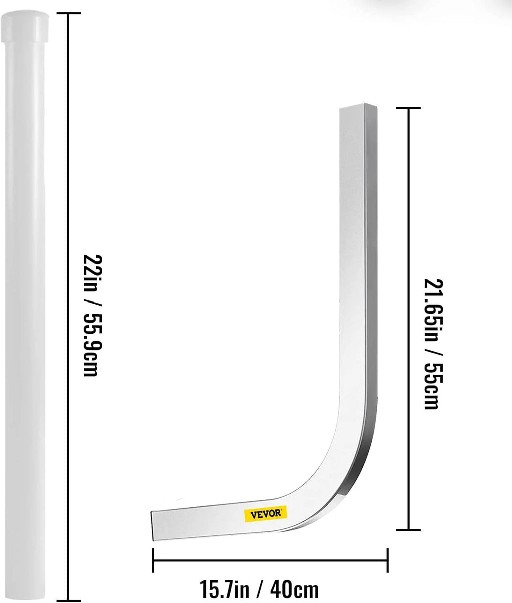 22 in. Steel Boat Trailer Guide-on with White PVC Tube Covers Q76741