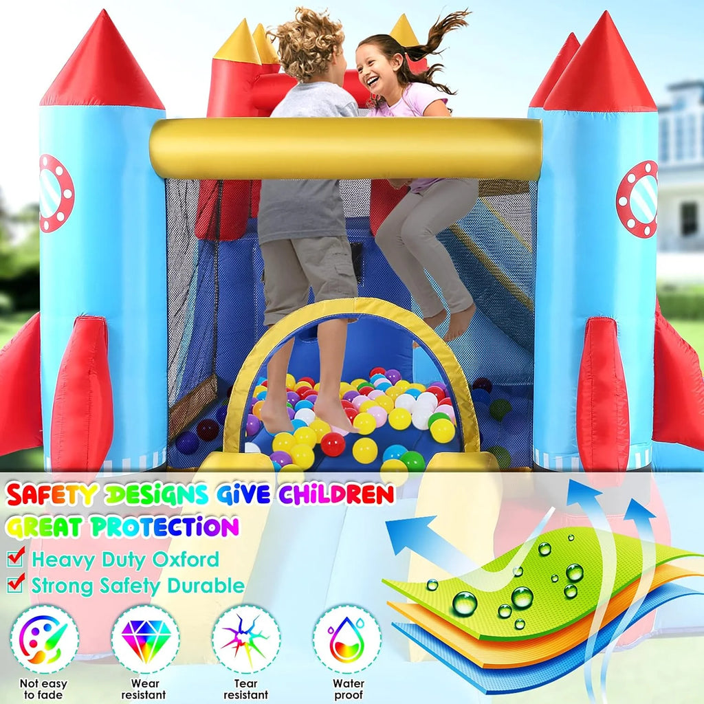 4-in-1 Children's Inflatable Bounce House with Pool and Slide A949015