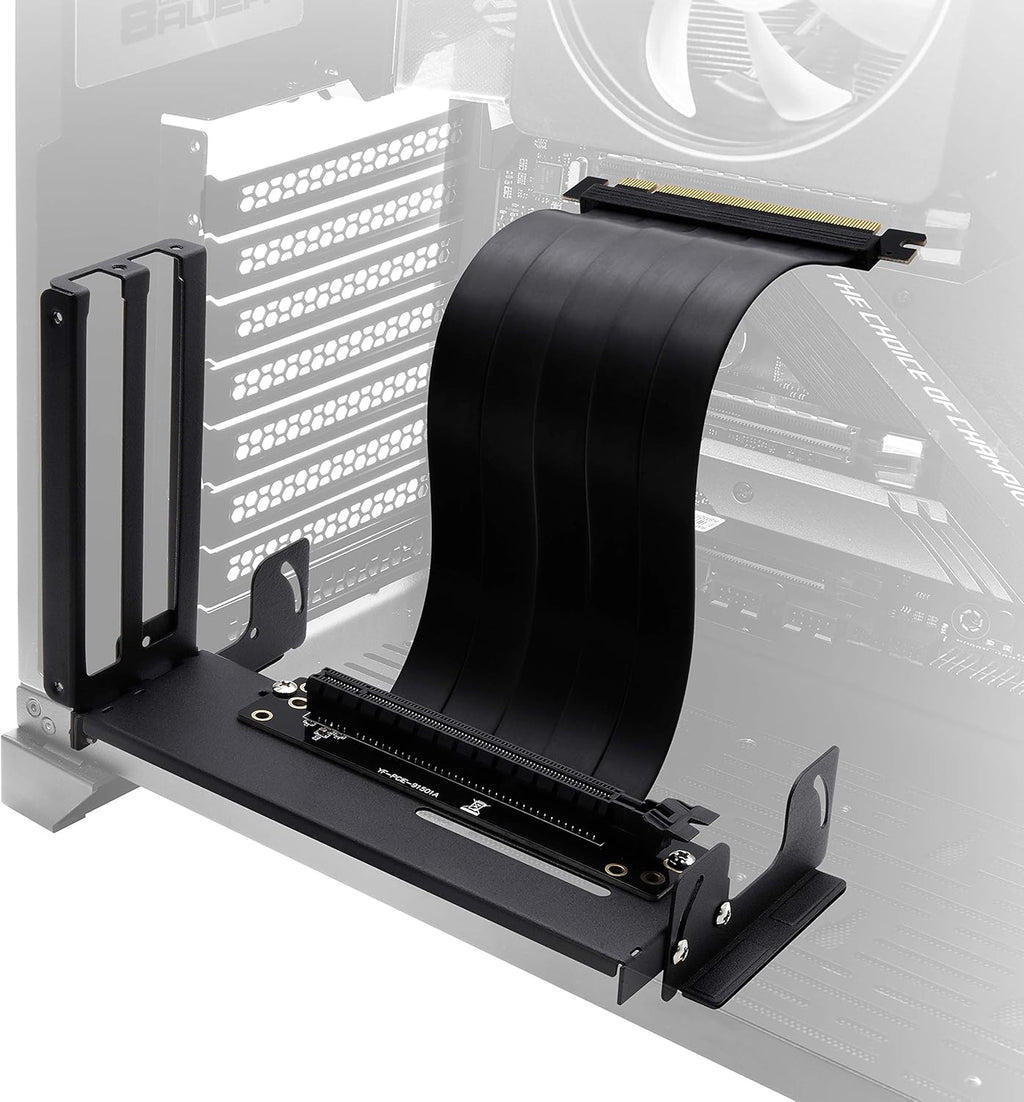 White Vertical Graphics Card Holder Bracket with PCIE3.0 Riser Cable D5741