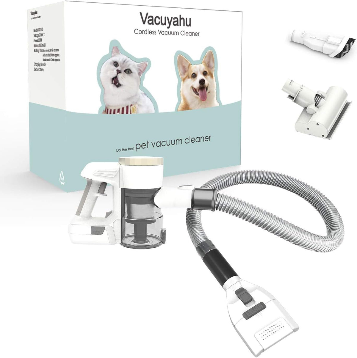 3 in 1 Cordless Pet Grooming Vacuum with Dog/Cat Grooming Brush D966268