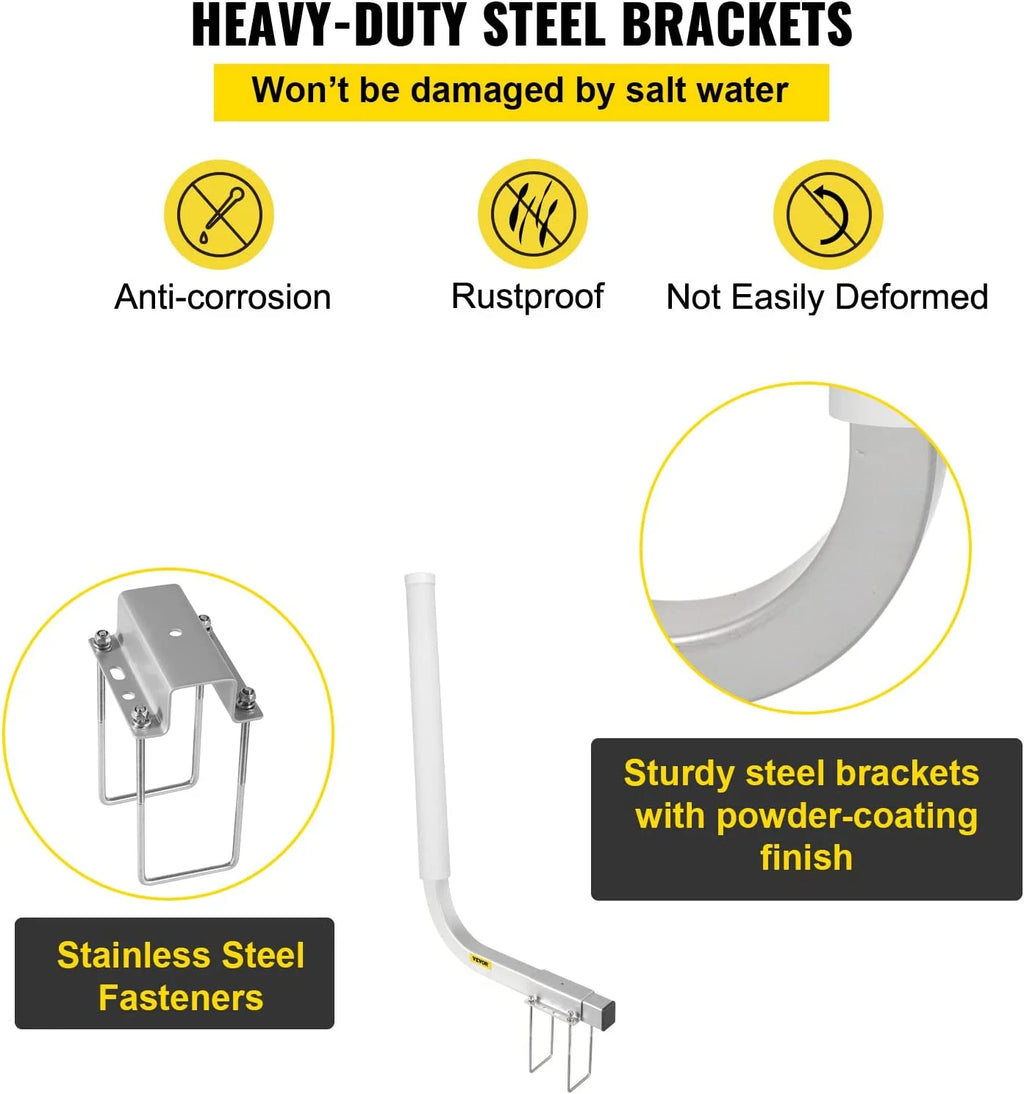 22 in. Steel Boat Trailer Guide-on with White PVC Tube Covers Q76741