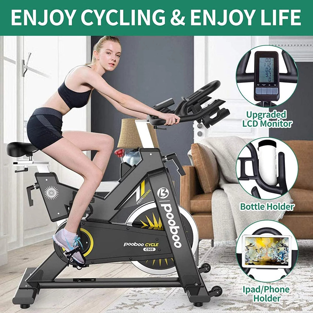 Commercial Exercise Bike Heavy Duty Belt Drive Stationary Indoor Cycling Bike X514