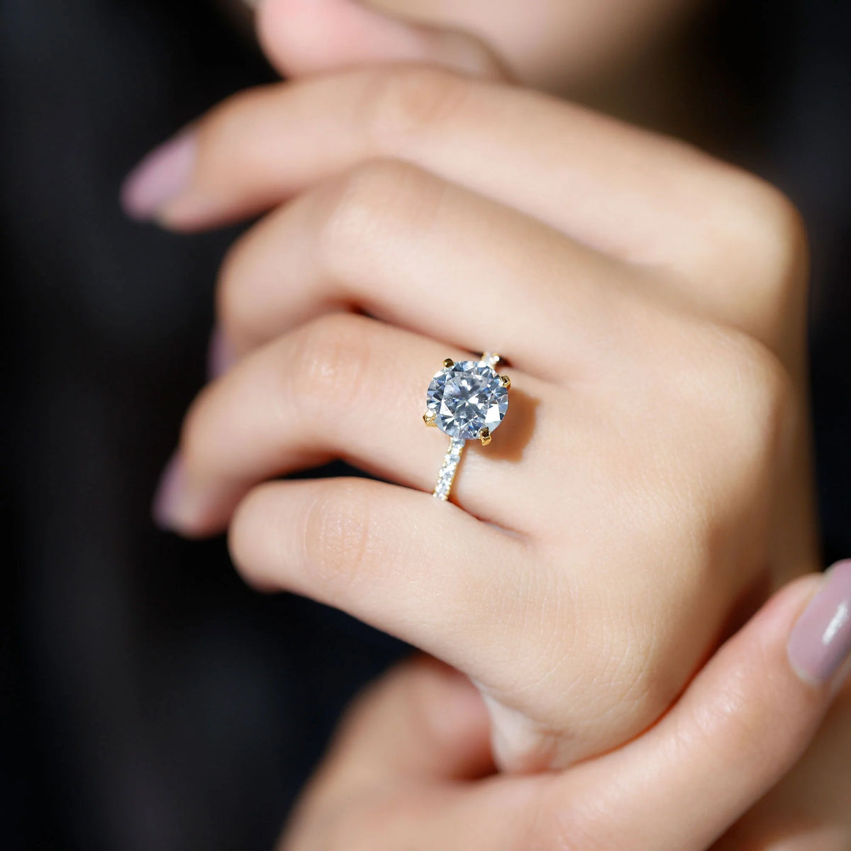 14K Yellow Gold Moissanite Solitaire Engagement Ring O317327