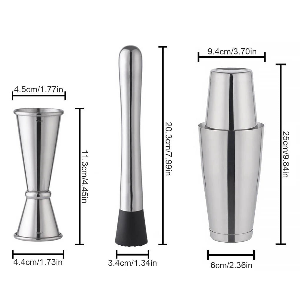 10 Pcs Stainless Steel Bartender Kit Q593666