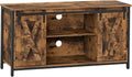 Rustic Brown TV Stand with Sliding Barn Doors P835