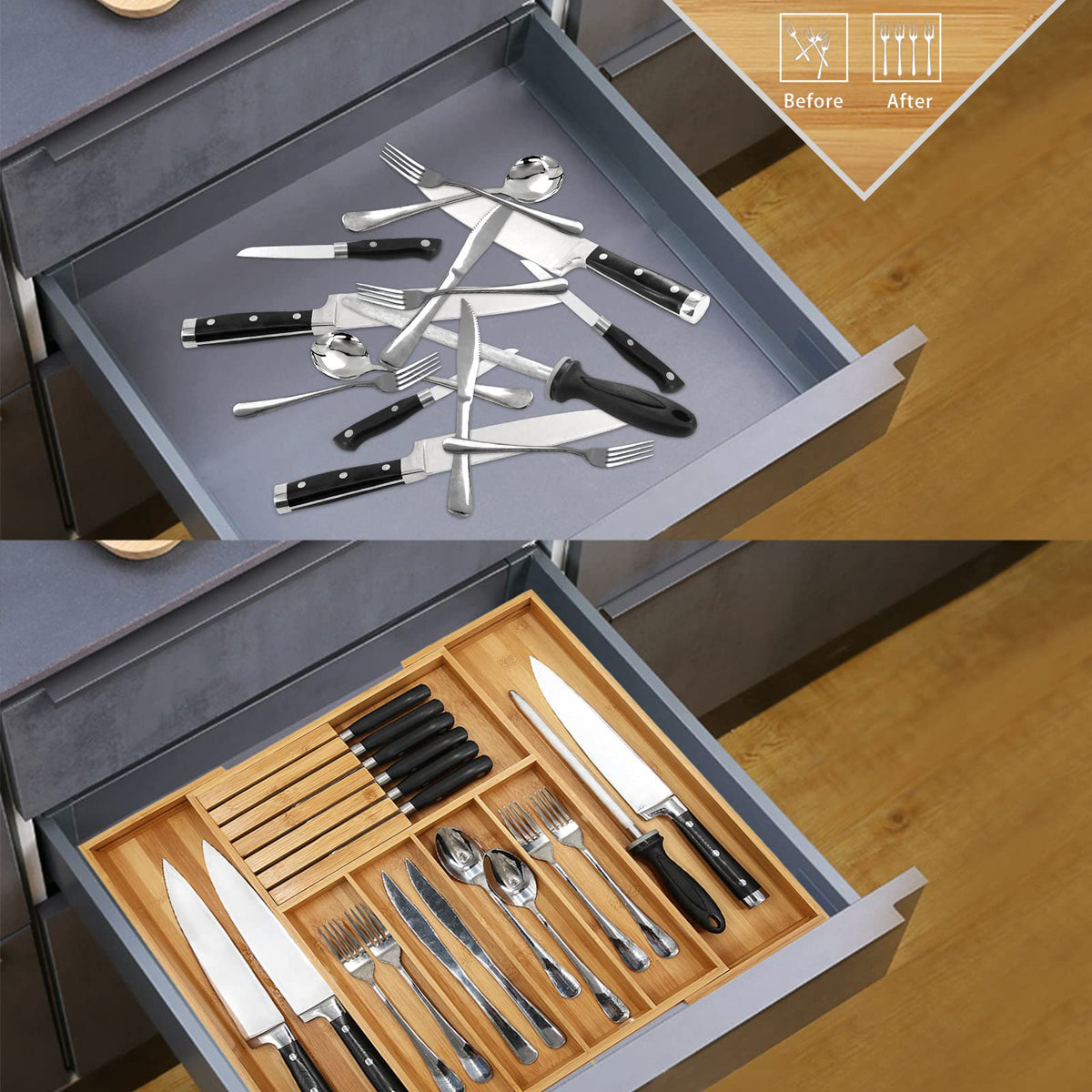 Bamboo Kitchen Organizer L6758