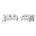 White 3 Pieces Microfiber Living Room Set S31072