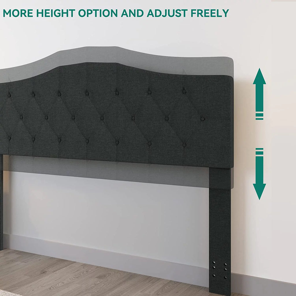 Grey Linen Tufted Upholstered Headboard O408