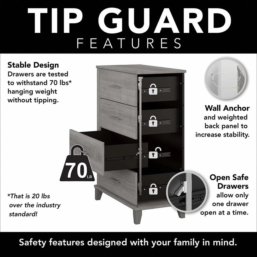 Platinum Gray Engineered Wood Chest of Drawers M44574