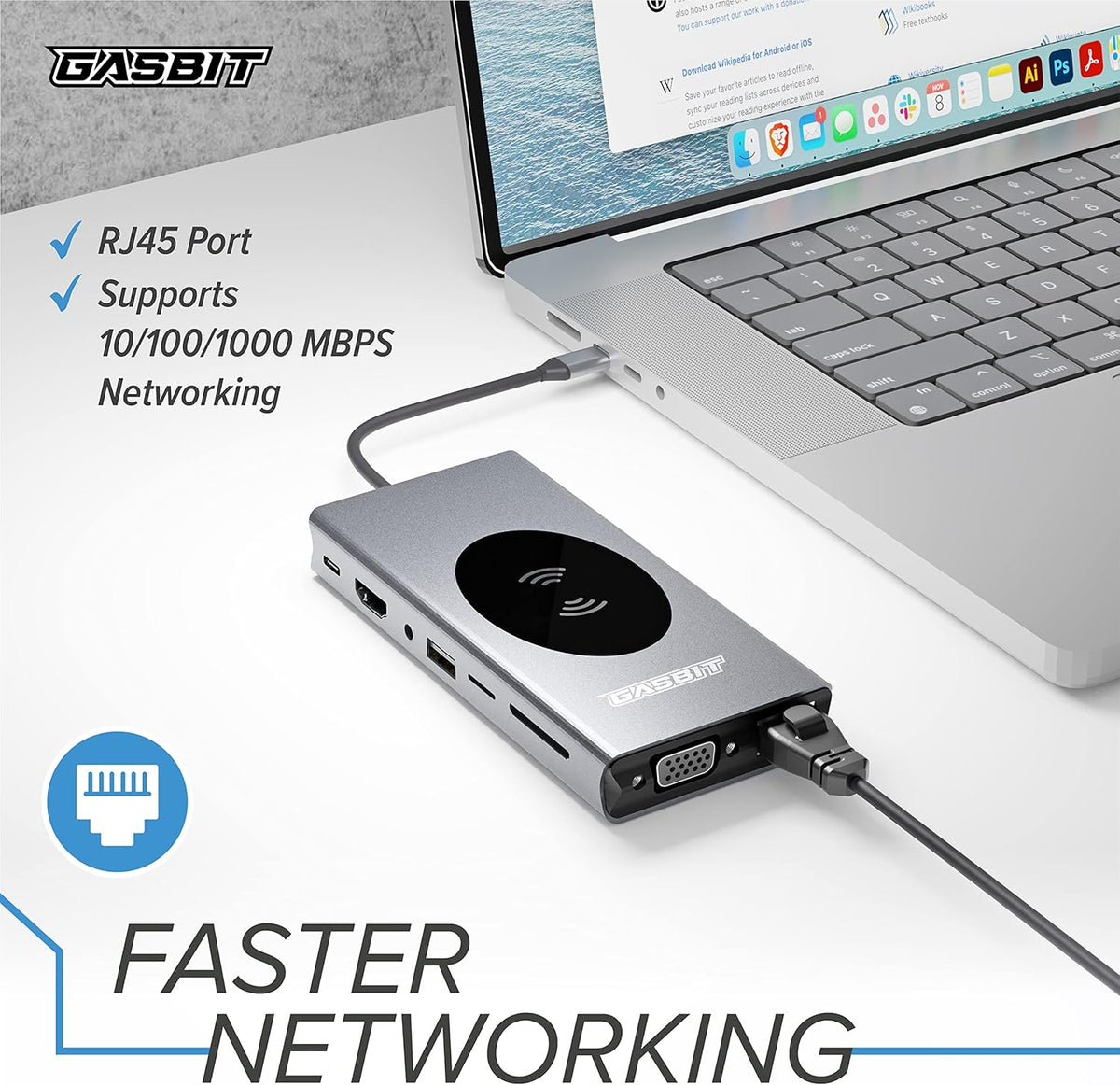 15-in-1 USB C Hub Multiport Adapter with Wireless Phone Charger Y11325