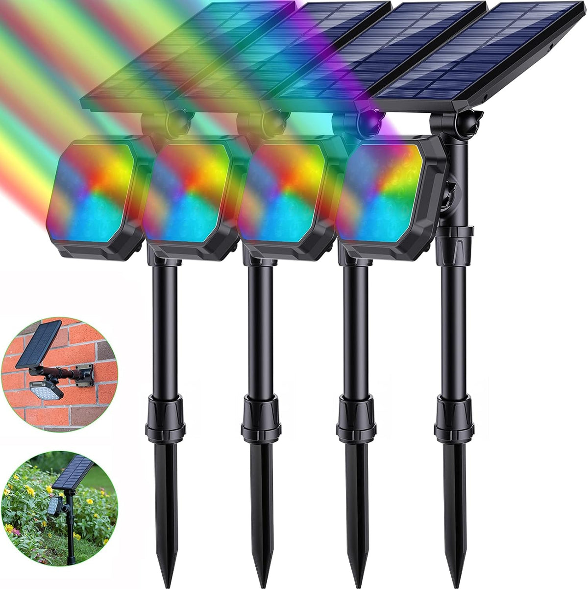 4 Pack IP65 Waterproof Solar Spot Lights Outdoor X639971