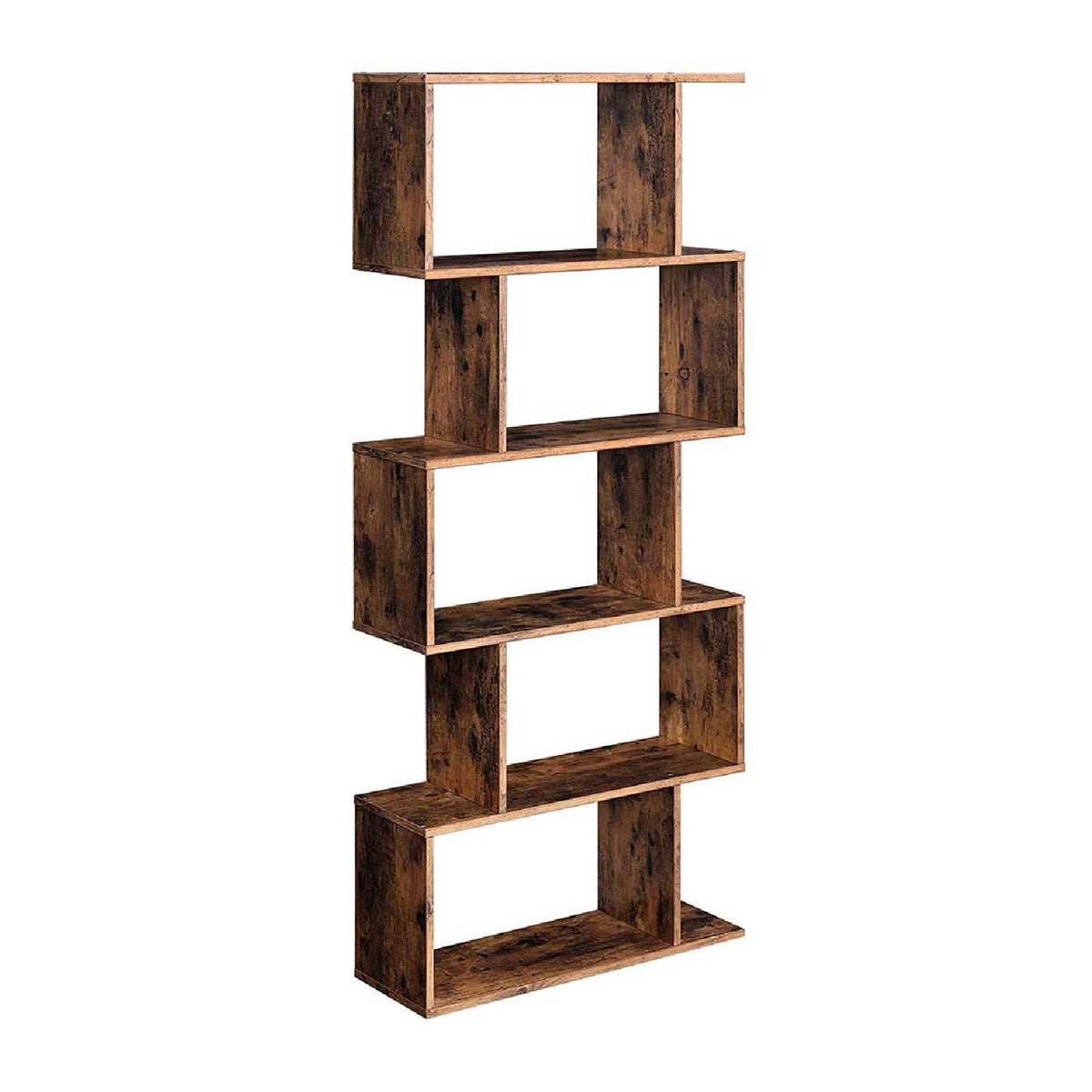 Rustic Brown 5 Tier Wooden Bookcase H562488