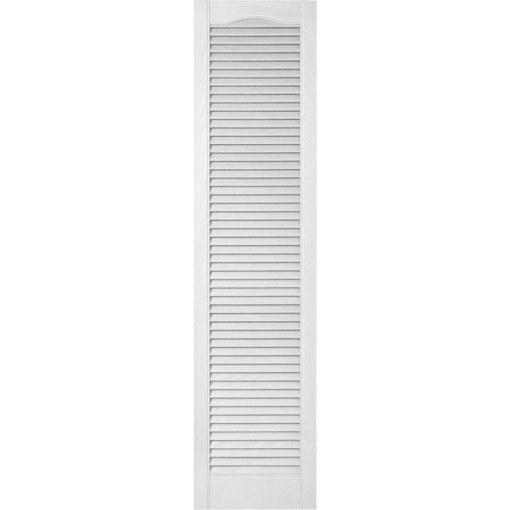 12 inch x 58 inch Vinyl Open Louver Shutters, Bright White L341574