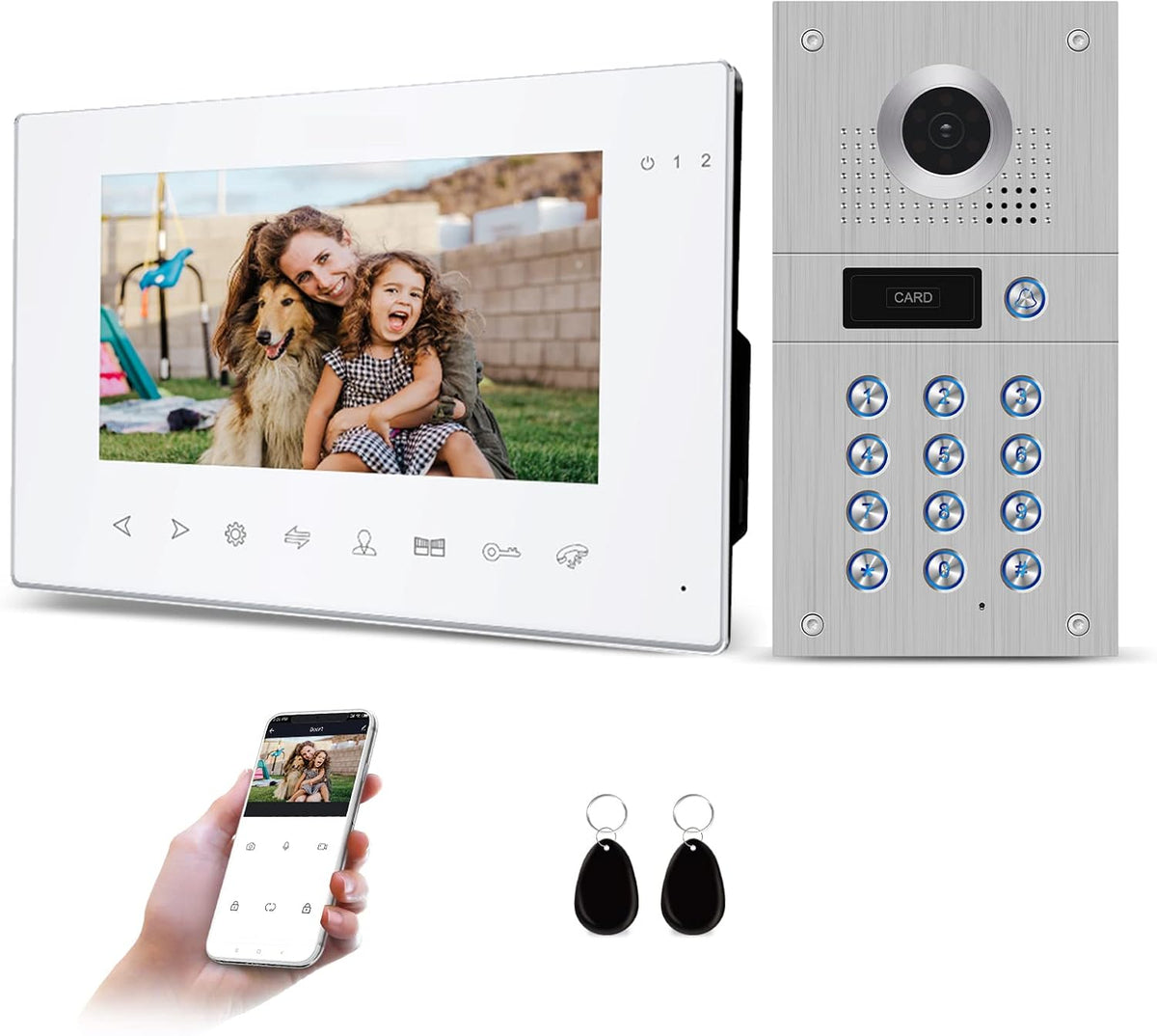 7 Inch Wired Video Doorbell 960P Camera IP65 Waterproof S699070
