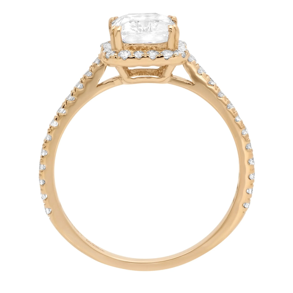 14K Yellow Gold Halo Engagement Ring Y5910