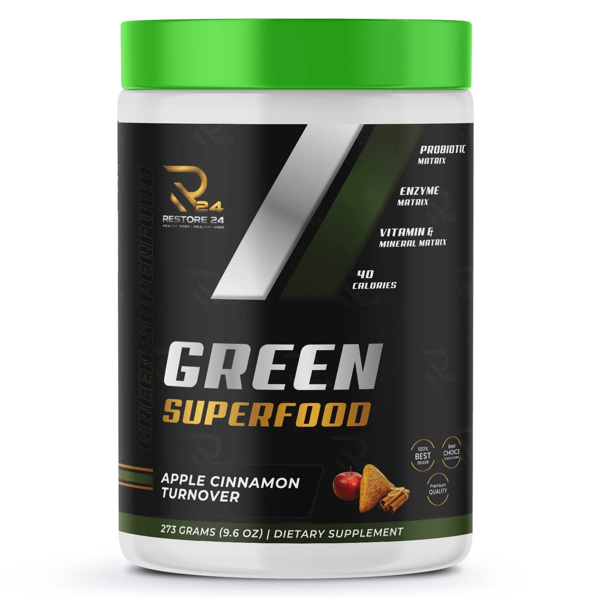 Super Greens Powder Smoothie Mix with Rice Bran, Vitamin E, Calcium, Iron, Dulse, Barley Grass, Wheat Grass, Bee Pollen F1601