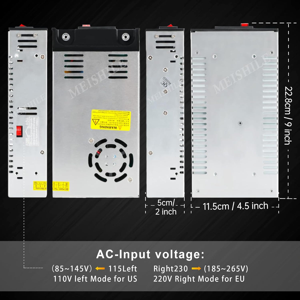 DC 12V 50A 600W Switching Power Supply, Pack of 2 I4235
