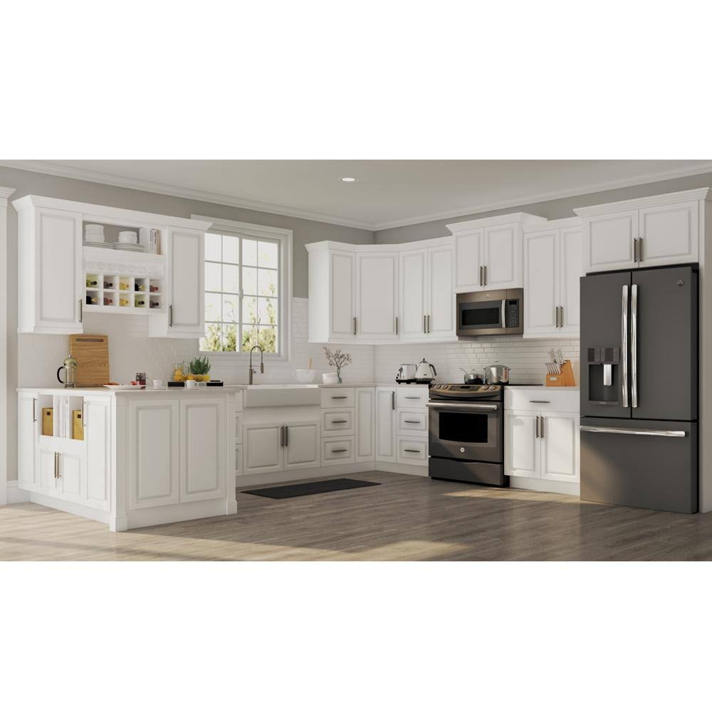 Assembled 36x34.5x24 in. Pots and Pans Drawer Base Kitchen Cabinet in Satin White W8321
