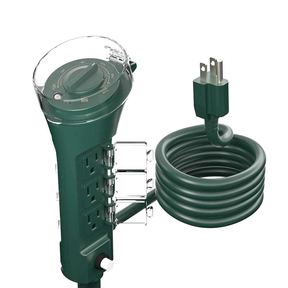 Outdoor Power Strip Yard Stake Timer 6 Grounded Outlets 6 ft Cord Weatherproof U7629